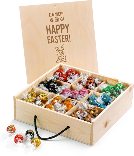 Easter Lindor Truffle Gift Box With Engraved Personalised Lid